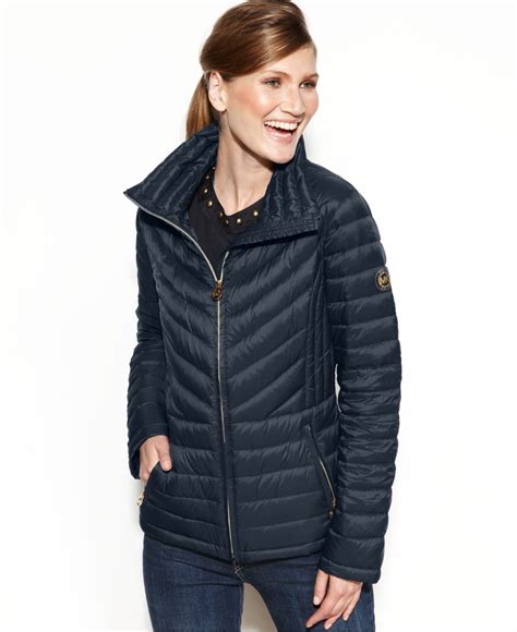 michael kors puffer jacket blue|Michael Kors puffer jacket women's.